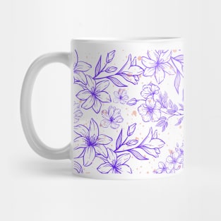 Flower and Leaves pattern illustration background Mug